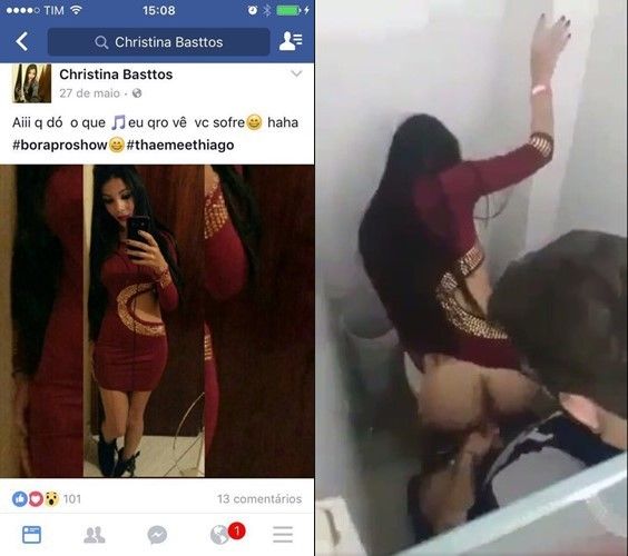 Video Chistina Basttos flagrada transando no banheiro da boate